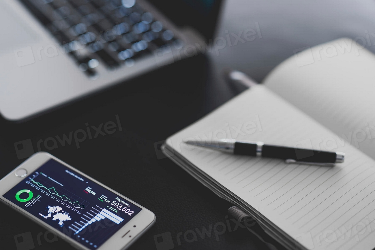 Laptop and phone tracking business data