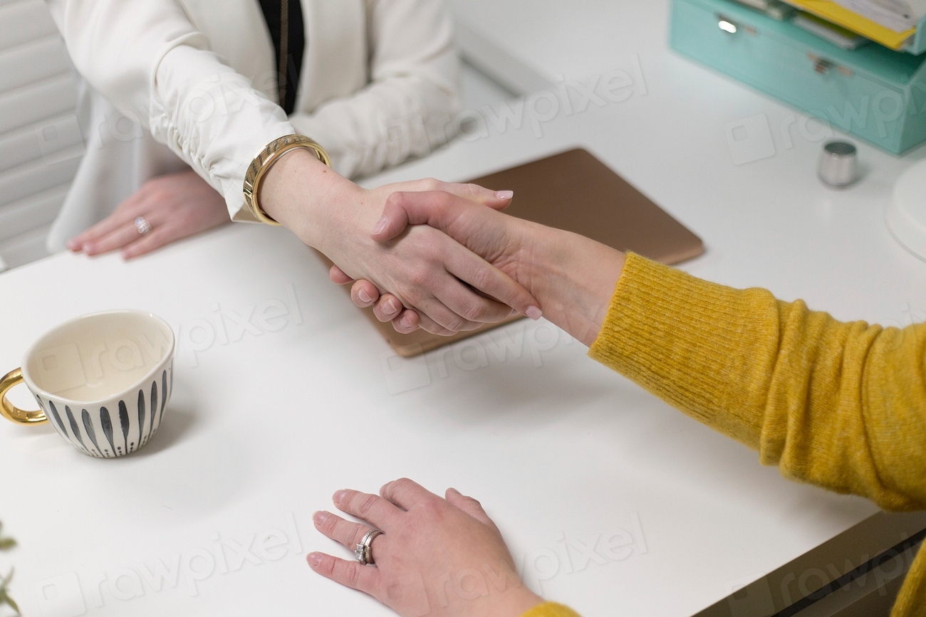 Business partners shaking hands after a sales meeting
